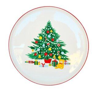 VtgChristmas Tree Cake Plate & Serving Spatula Matching Set Holiday Party Serve